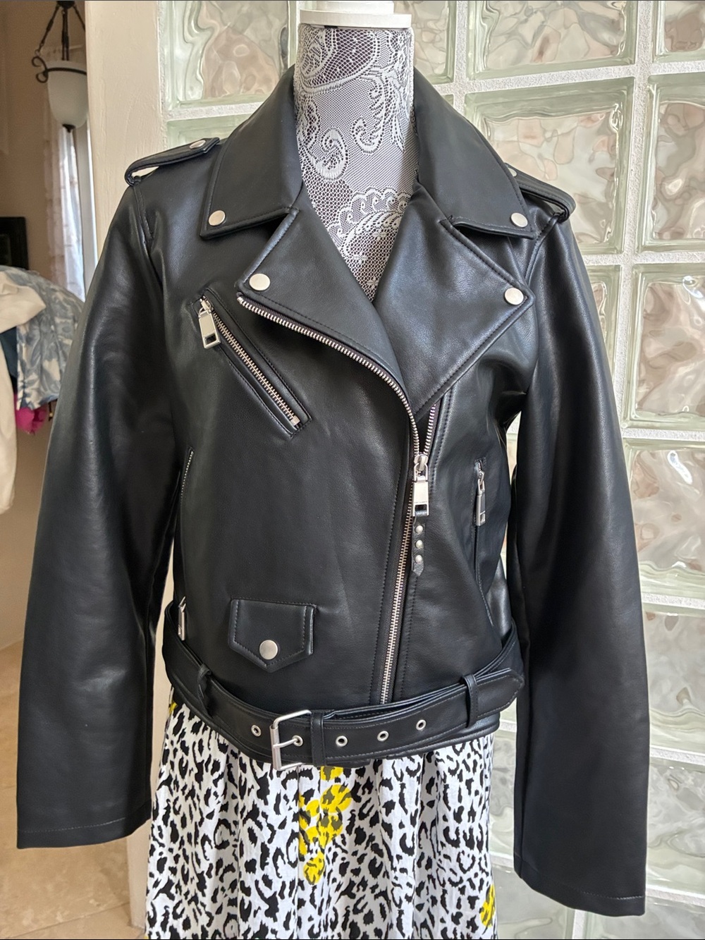 Rebecca Minkoff black size Large Moto Jacket large vegan leather - Picture 12 of 12